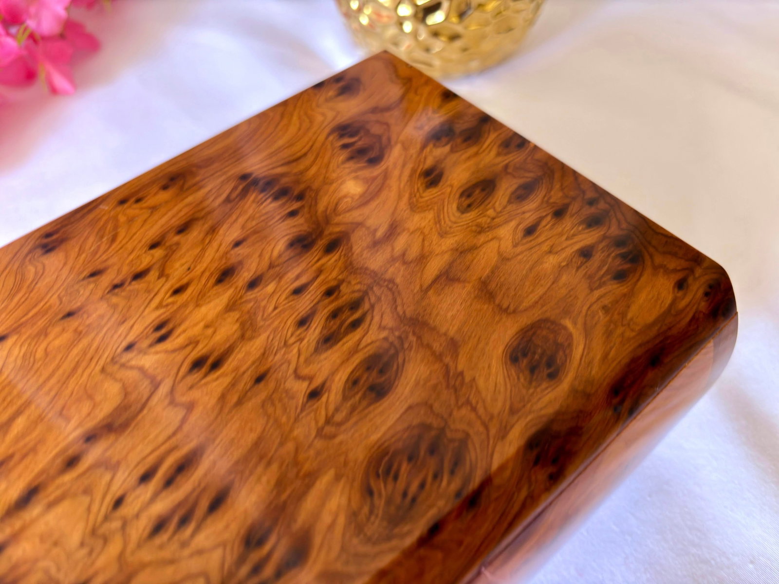 Thuya Burl Wood Jewelry Box – 10 × 6" - 10