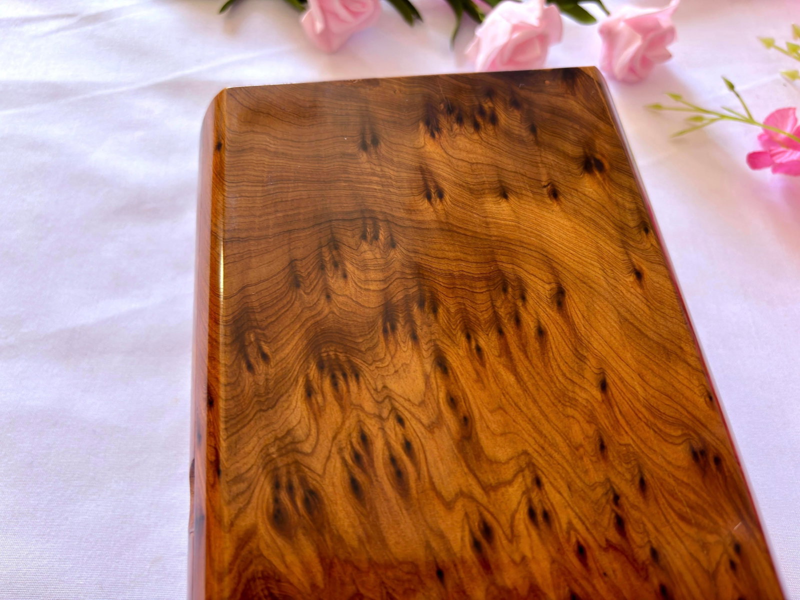 Thuya Burl Wood Jewelry Box – 10 × 6" - 11