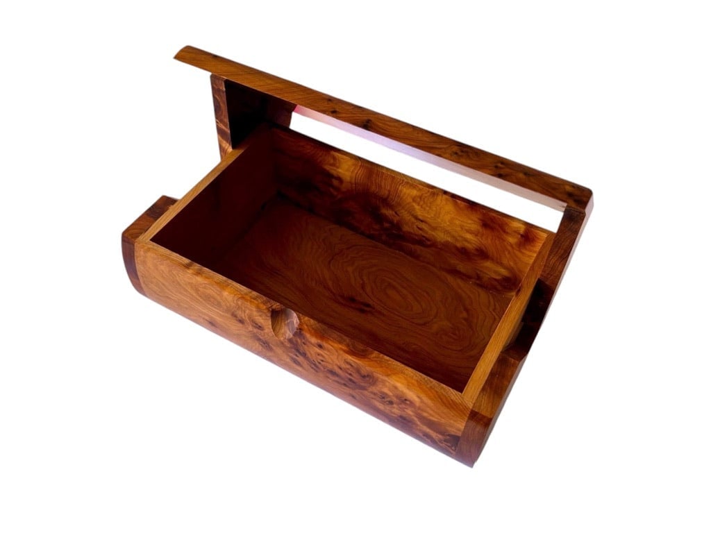 Thuya Burl Wood Jewelry Box – 10 × 6" - 2