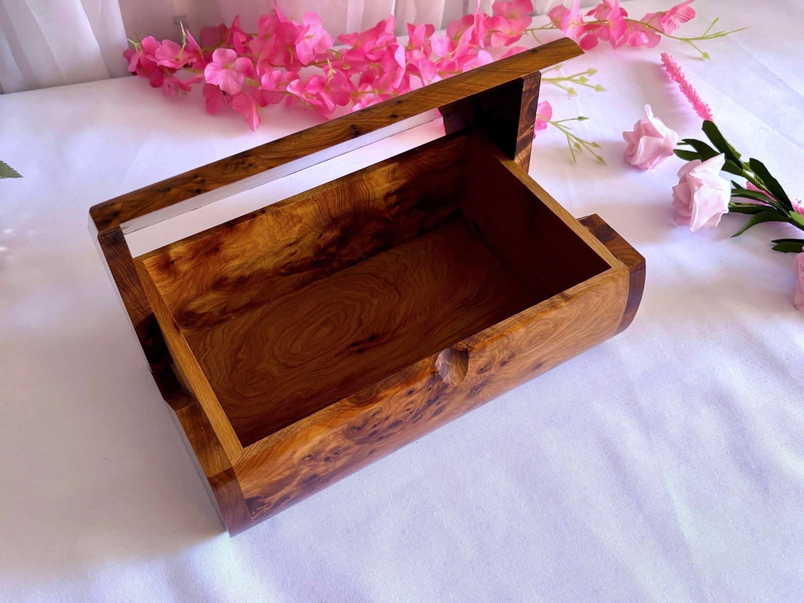 Thuya Burl Wood Jewelry Box – 10 × 6" - 6