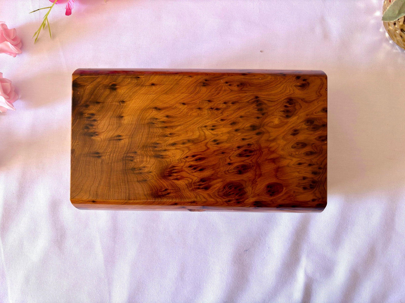Thuya Burl Wood Jewelry Box – 10 × 6" - 8