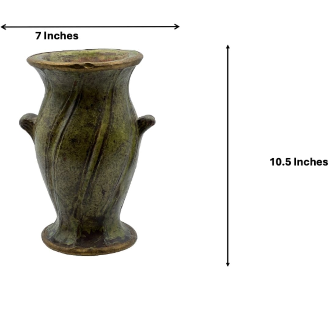 Handcrafted Green Tamegroute Pottery Vase – Natural Glaze - 3