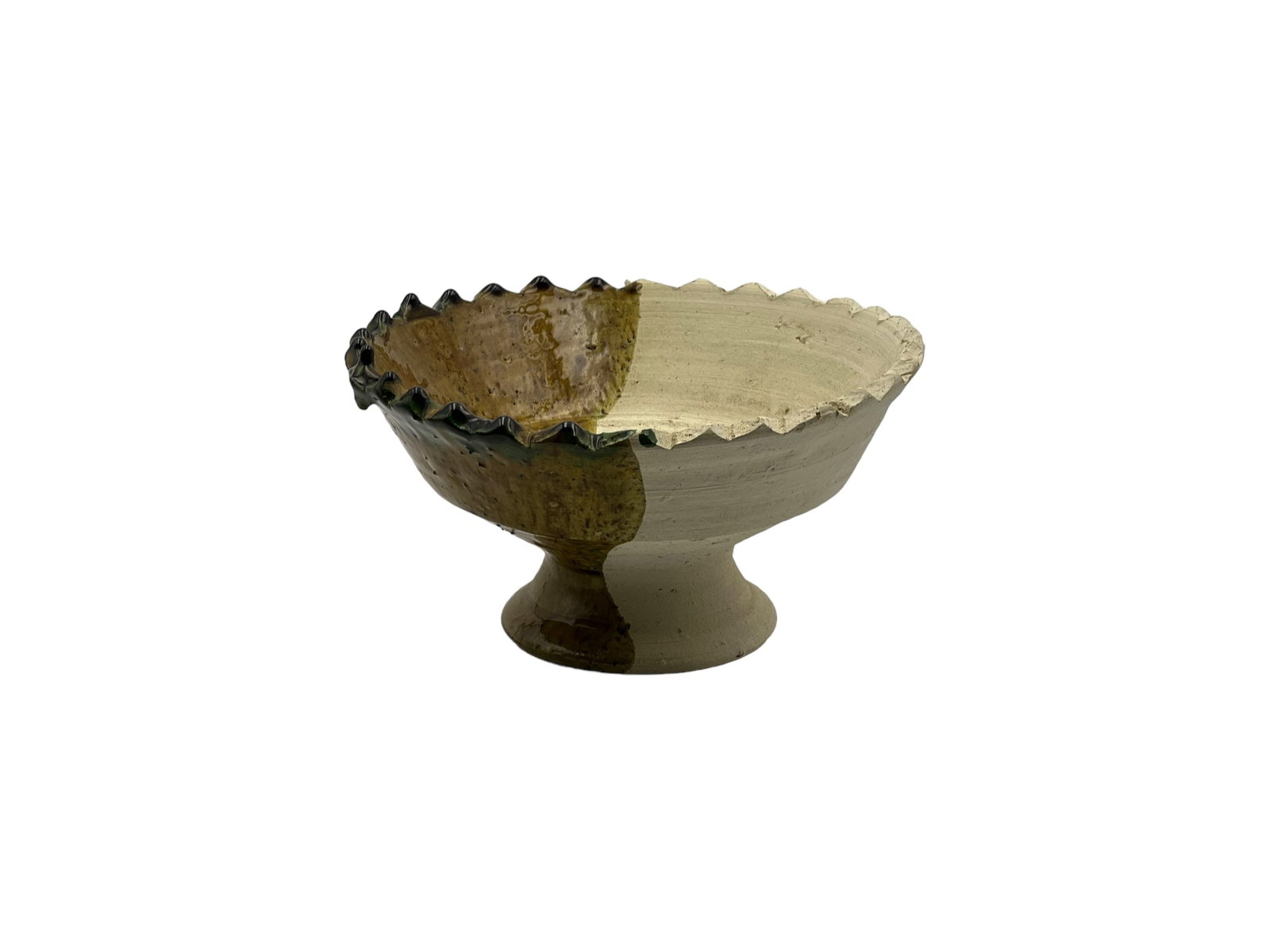 Handcrafted Tamegroute Pottery Bowl – Jagged Edge and Natural Glaze - 2