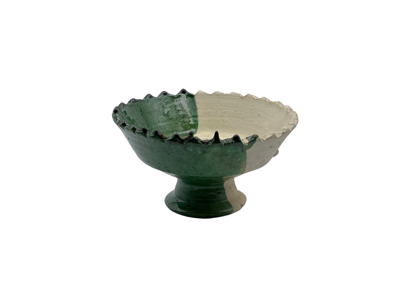 Handcrafted Tamegroute Pottery Bowl – Jagged Edge and Natural Glaze - 4