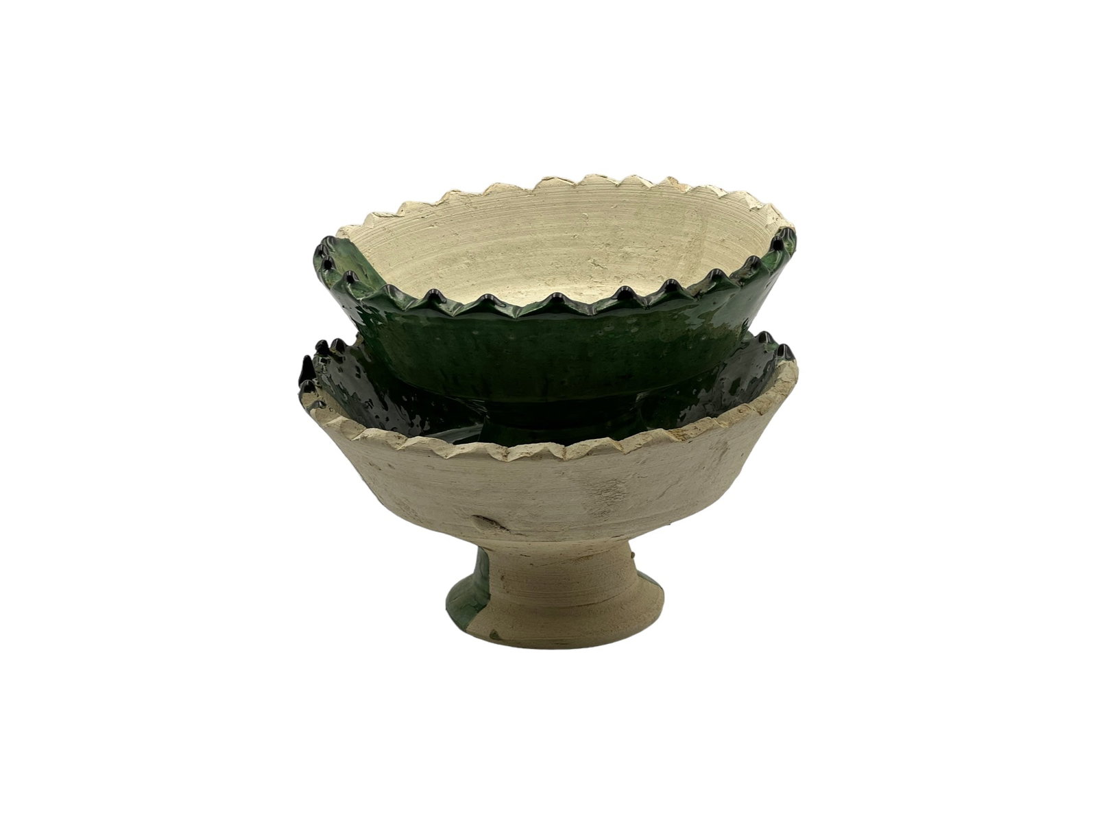 Handcrafted Tamegroute Pottery Bowl – Jagged Edge and Natural Glaze - 5