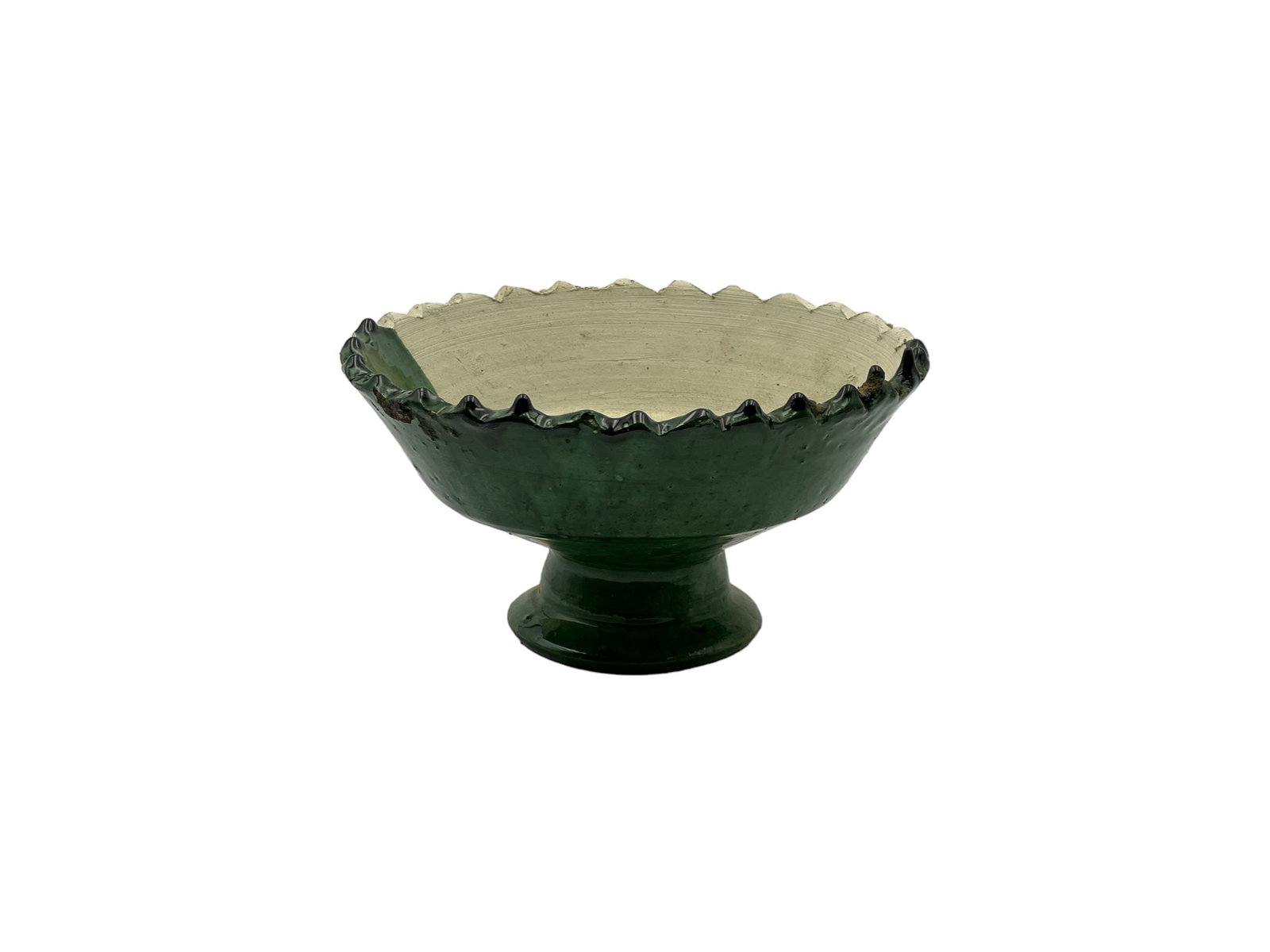 Handcrafted Tamegroute Pottery Bowl – Jagged Edge and Natural Glaze - 8