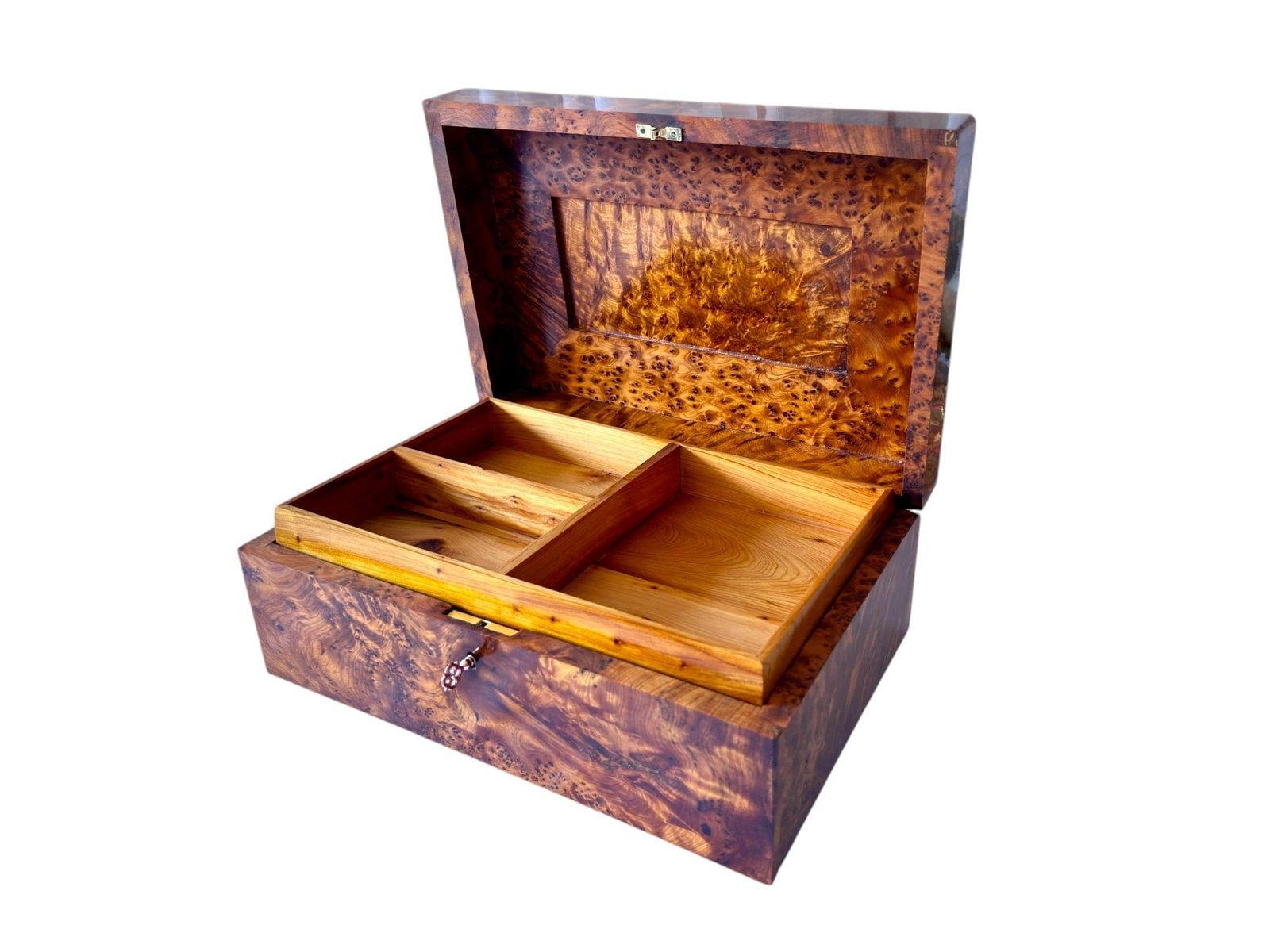 Thuya Burl Wood Jewelry Box – 12 × 8" - 2