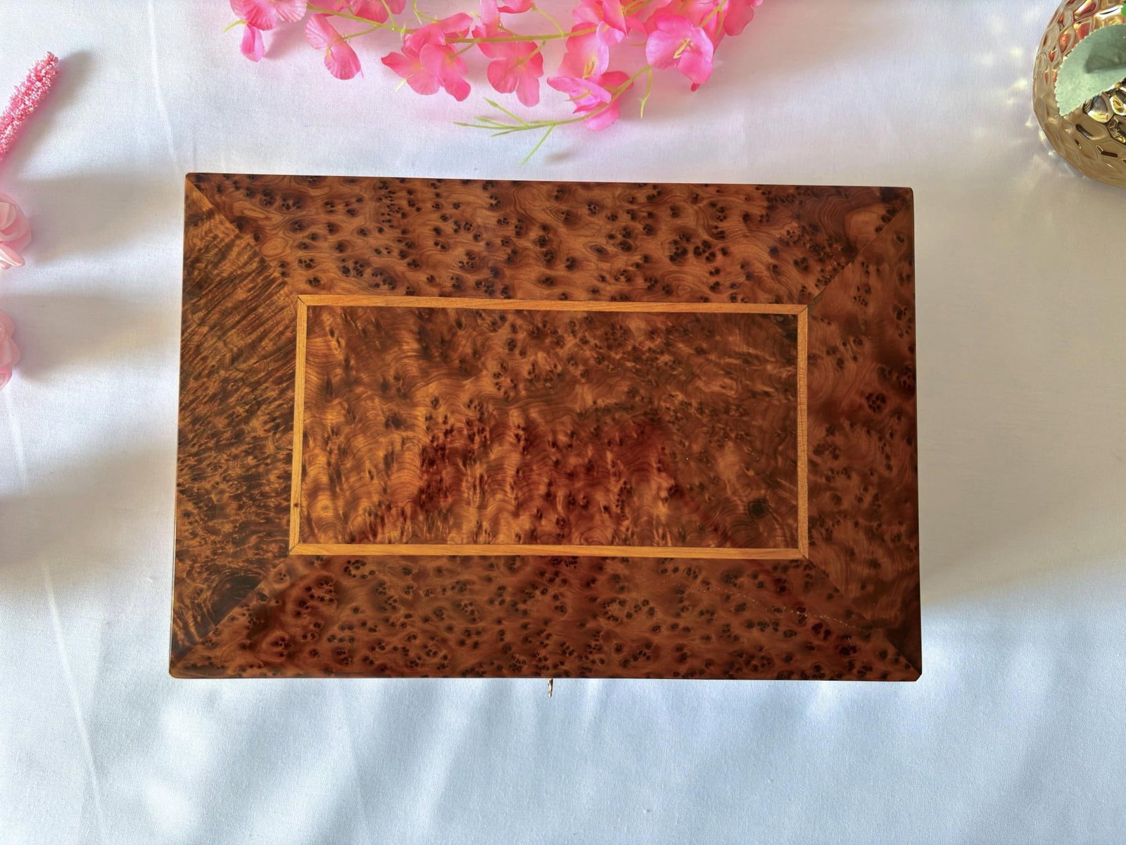 Thuya Burl Wood Jewelry Box – 12 × 8" - 3