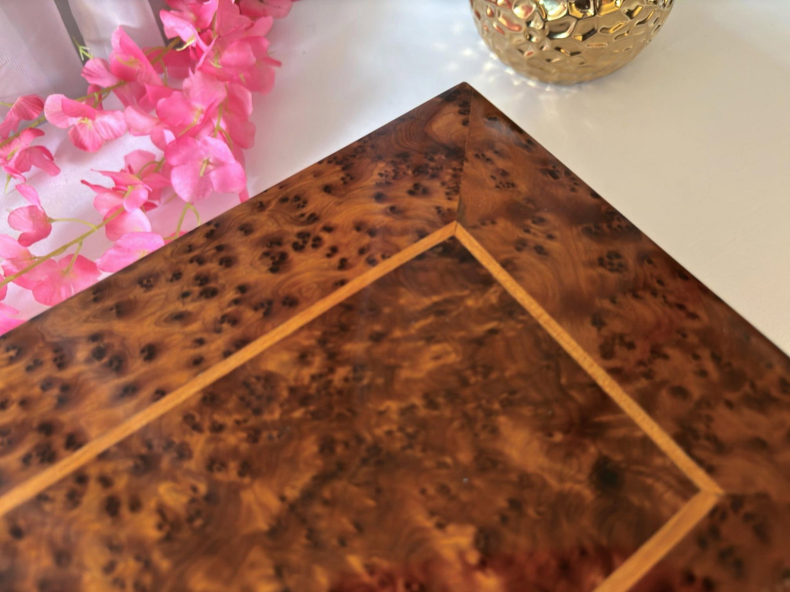 Thuya Burl Wood Jewelry Box – 12 × 8" - 4