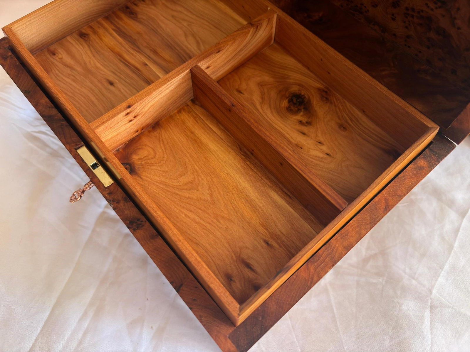 Thuya Burl Wood Jewelry Box – 12 × 8" - 5