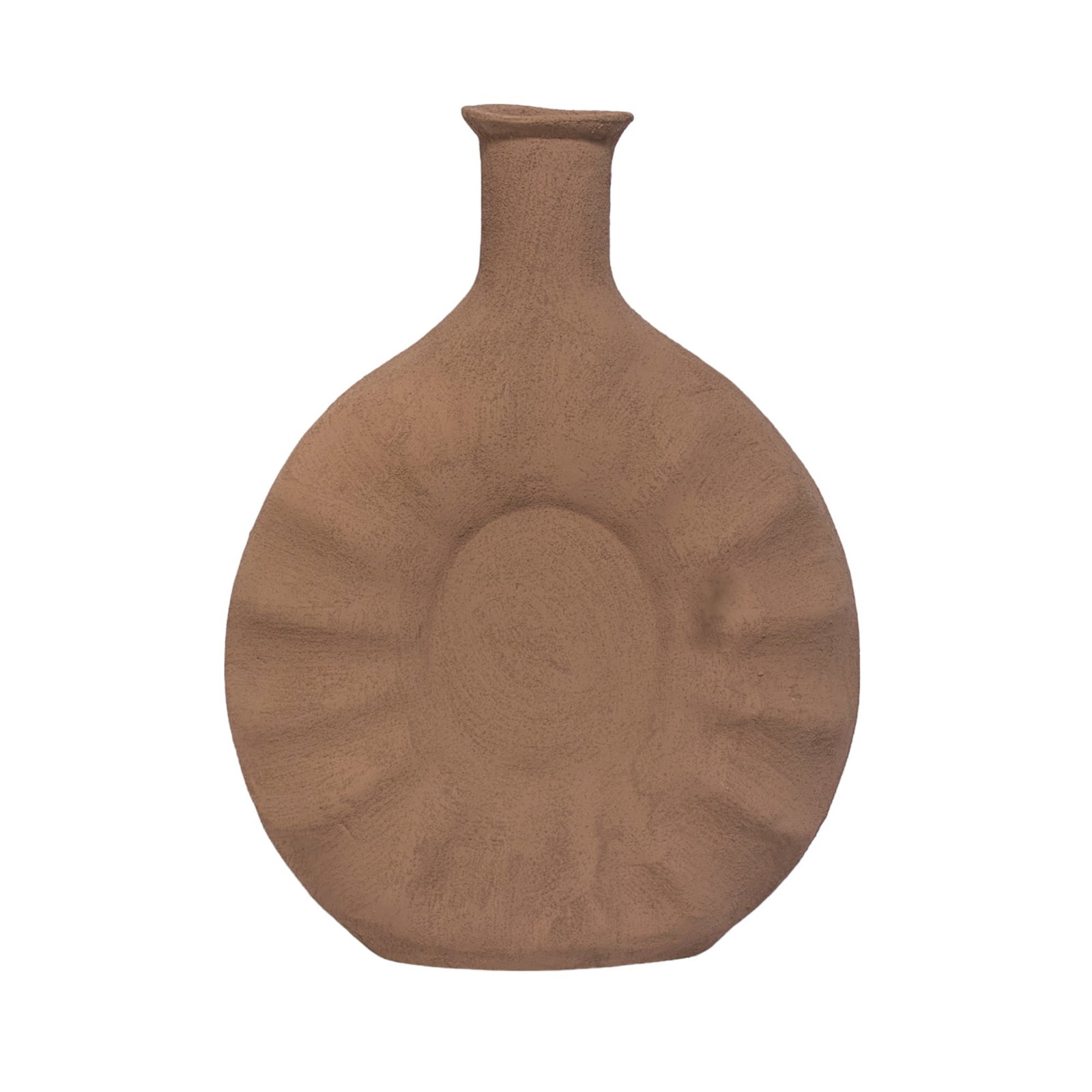 Handcrafted Curved Sculptural Terracotta Vase - 5