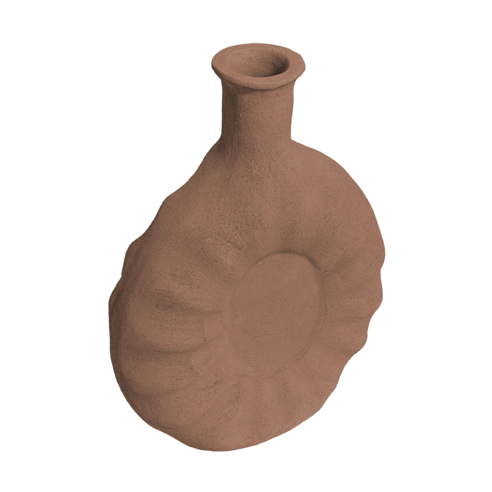 Handcrafted Curved Sculptural Terracotta Vase - 6