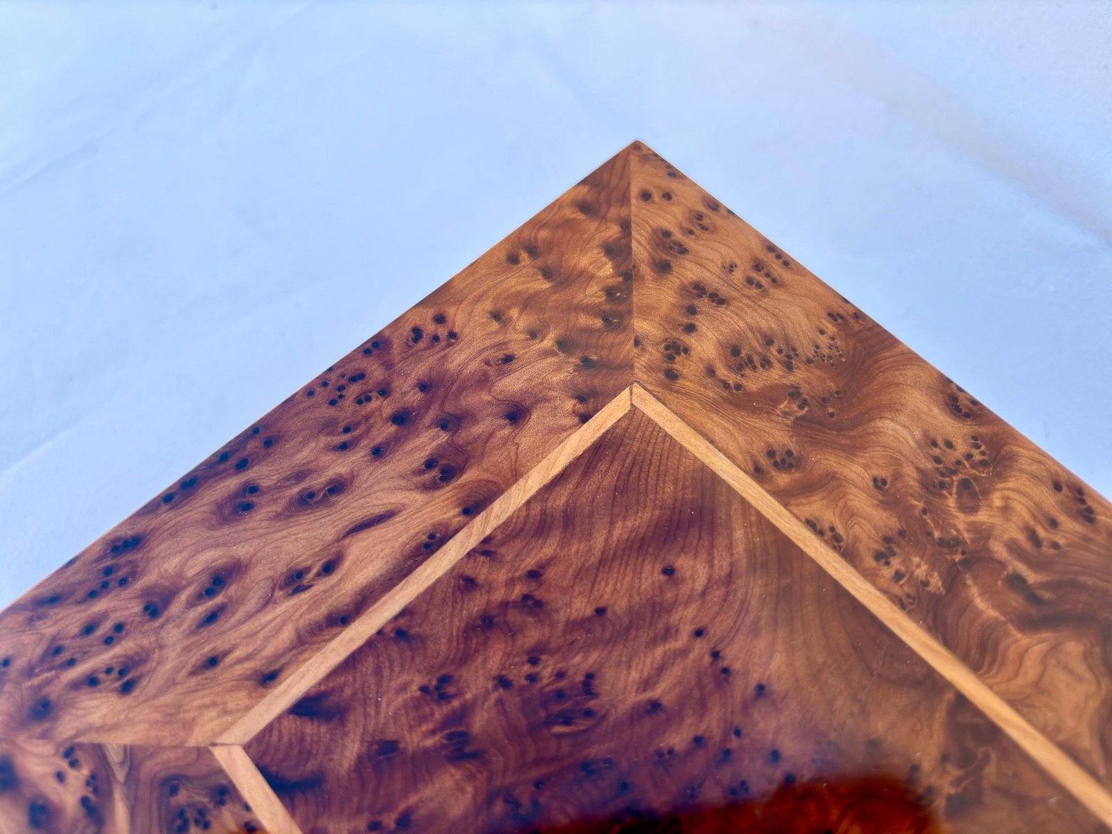 Lockable Thuya Burl Wood Jewelry Box – 11 × 7" - 4