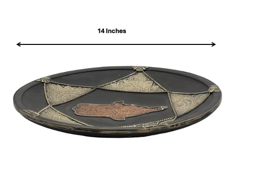 Handcrafted Hamsa Clay Pottery Plate – Natural Pigments - 3