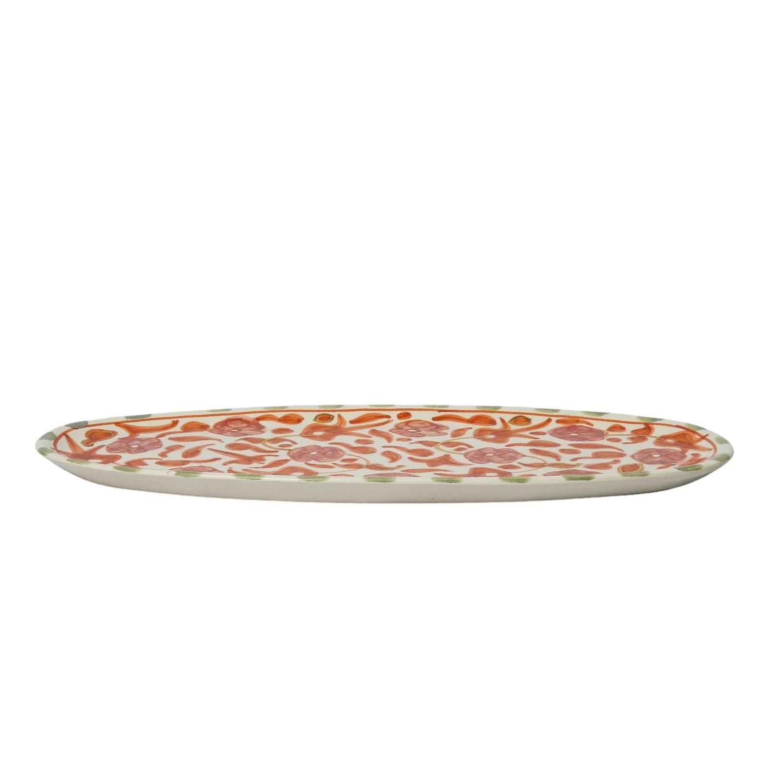Vintage Handcrafted White Clay Serving Plate – Real Gold Foil - 8