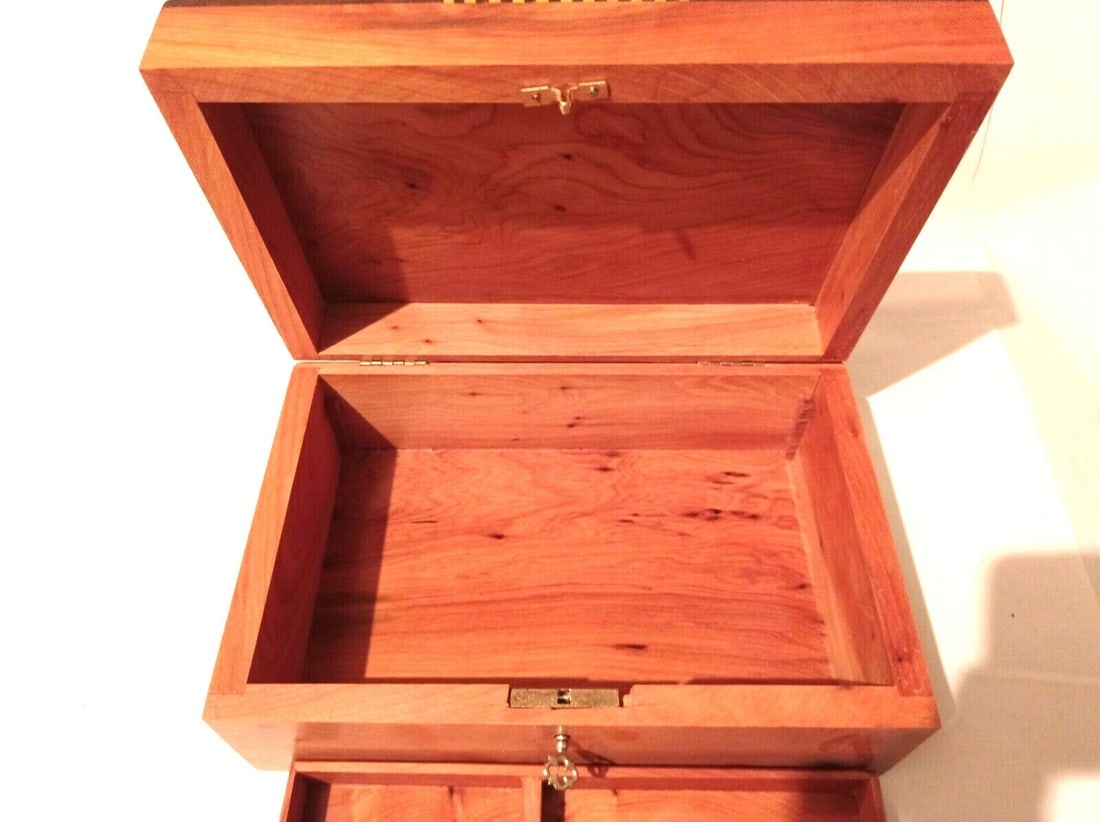 Inlaid Thuya Burl Wood Jewelry Box - 5