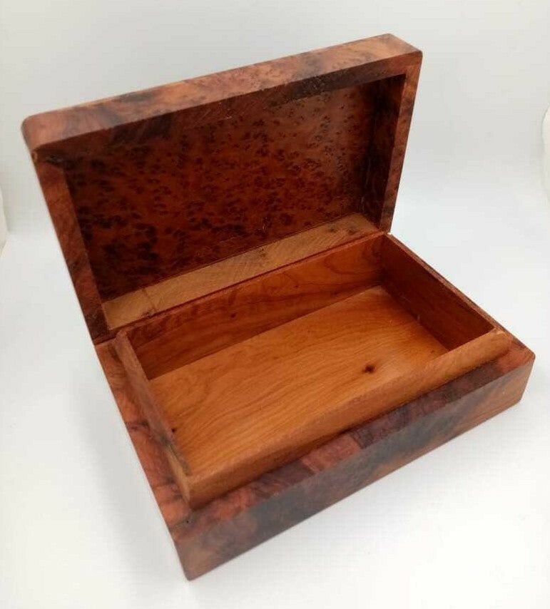 Handcrafted Thuya Burl Wood Jewelry Box - 3