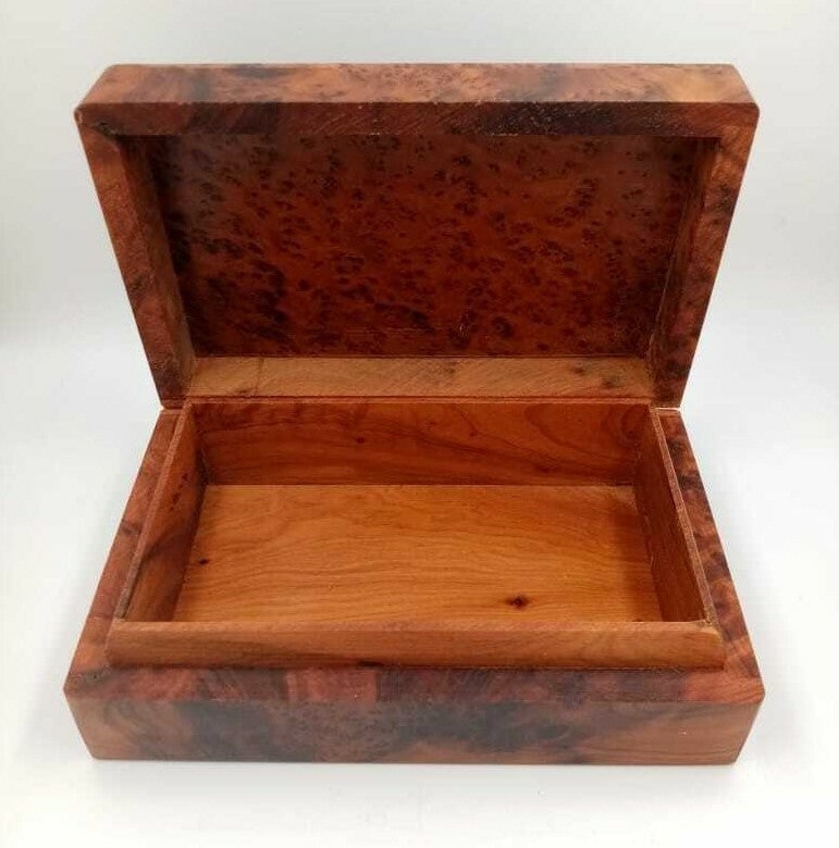 Handcrafted Thuya Burl Wood Jewelry Box - 7