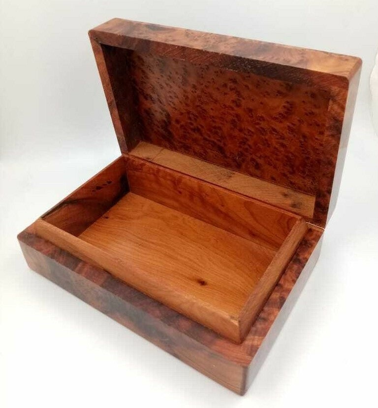 Handcrafted Thuya Burl Wood Jewelry Box - 8