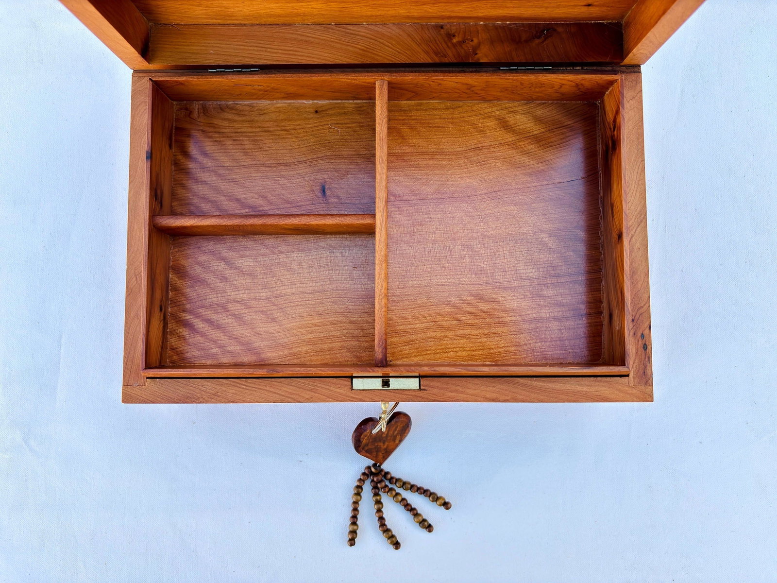 Lockable Thuya Burl Wood Jewelry Box – 12 × 8" - 8