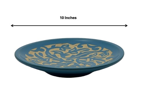 Handcrafted Turquoise Clay Pottery Plate – Natural Pigments - 3