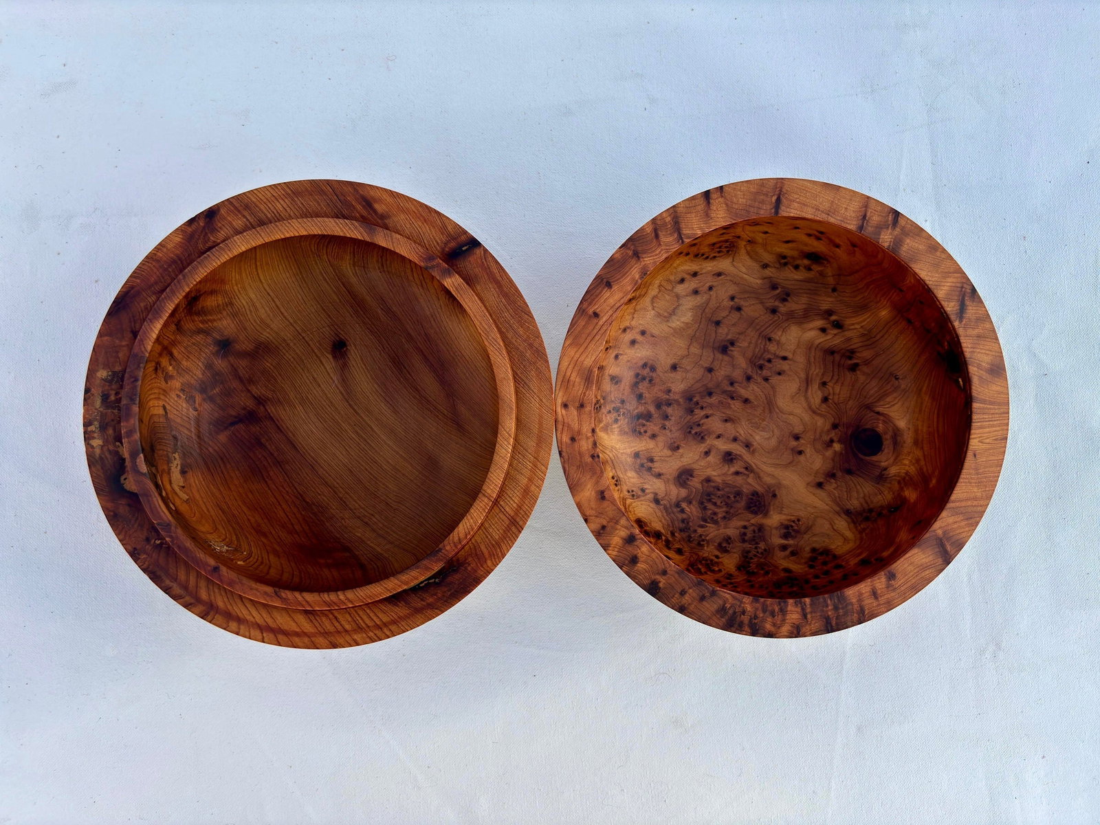 Lockable Thuya Burl Wood Jewelry Box – 8 × 8" - 9