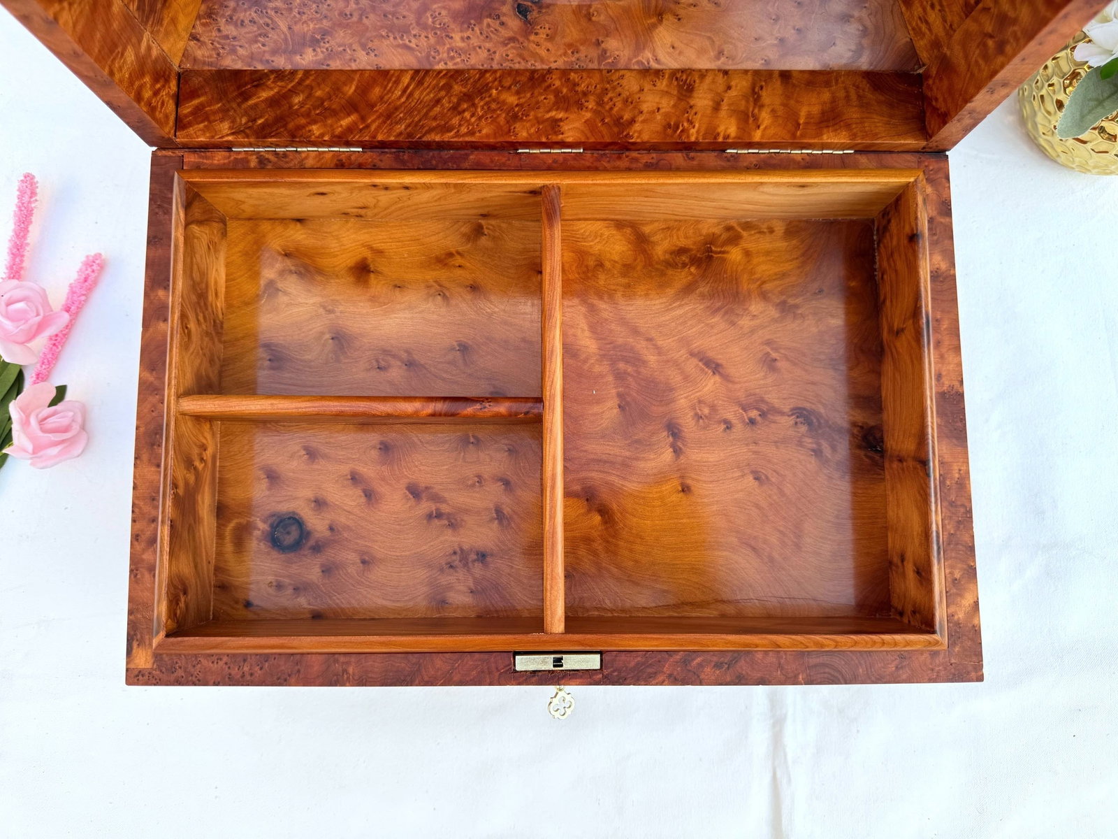 Thuya Burl Wood Jewelry Box – 15 × 10" - 8