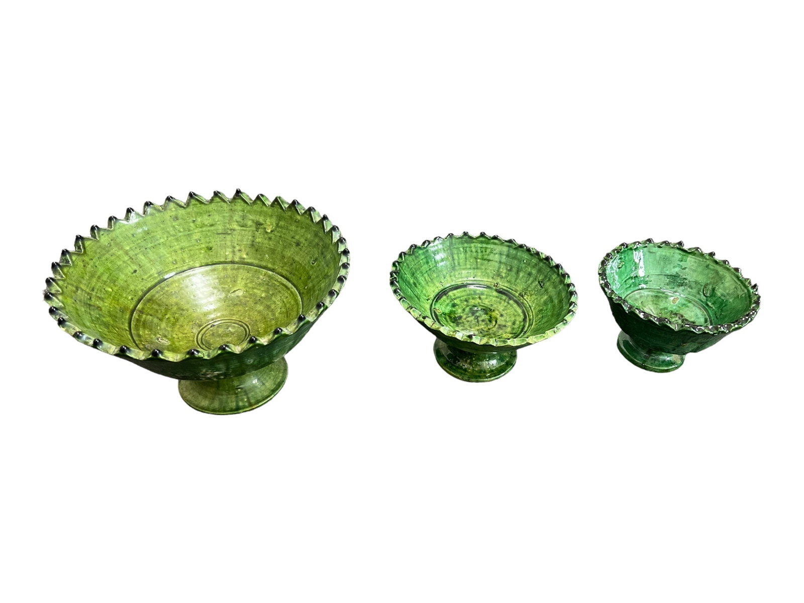 Handcrafted Footed Tamegroute Pottery Bowl – Natural Glaze - 8
