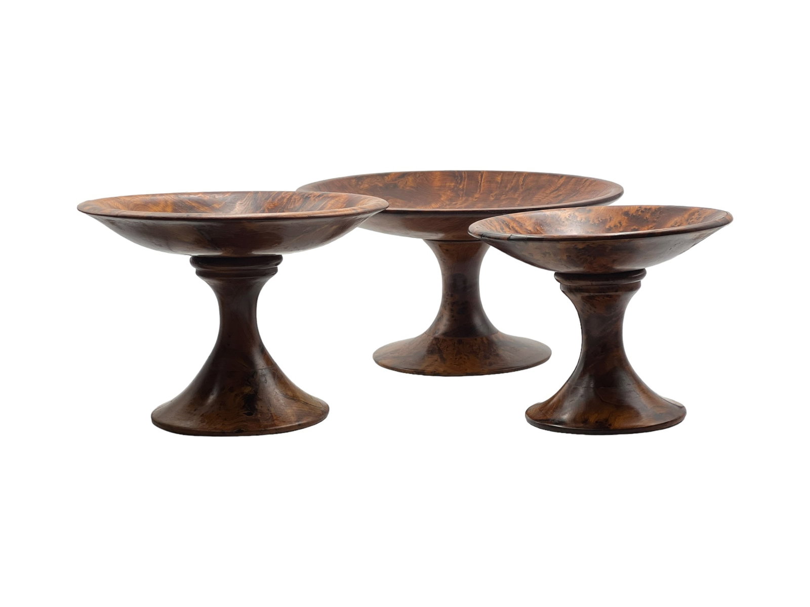 Handcrafted Thuya Wood Footed Tray - 3
