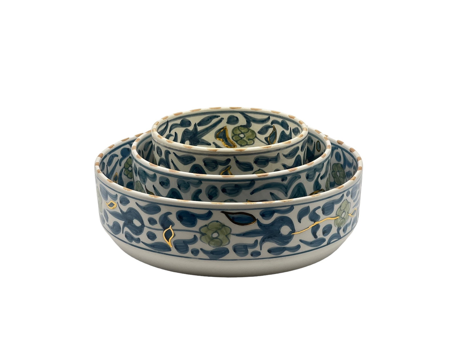 Vintage Handcrafted White Clay Bowl – Real Gold Foil - 3