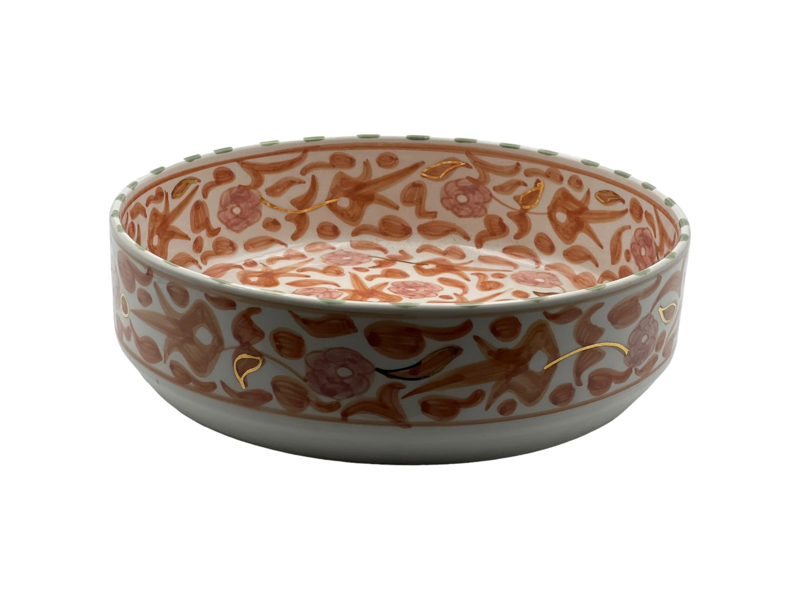 Vintage Handcrafted White Clay Bowl – Real Gold Foil - 4