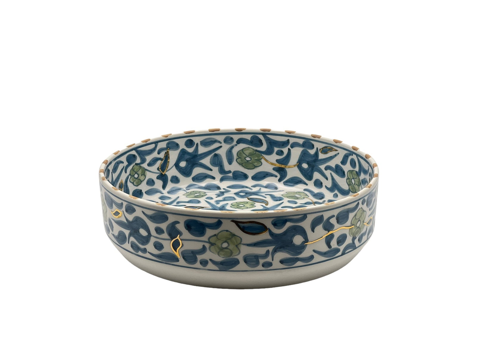 Vintage Handcrafted White Clay Bowl – Real Gold Foil - 5