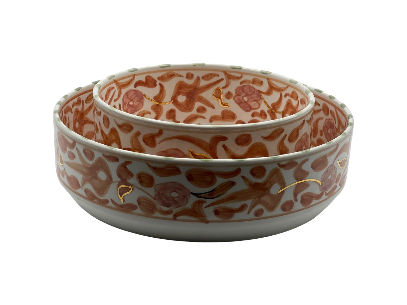 Vintage Handcrafted White Clay Bowl – Real Gold Foil - 6