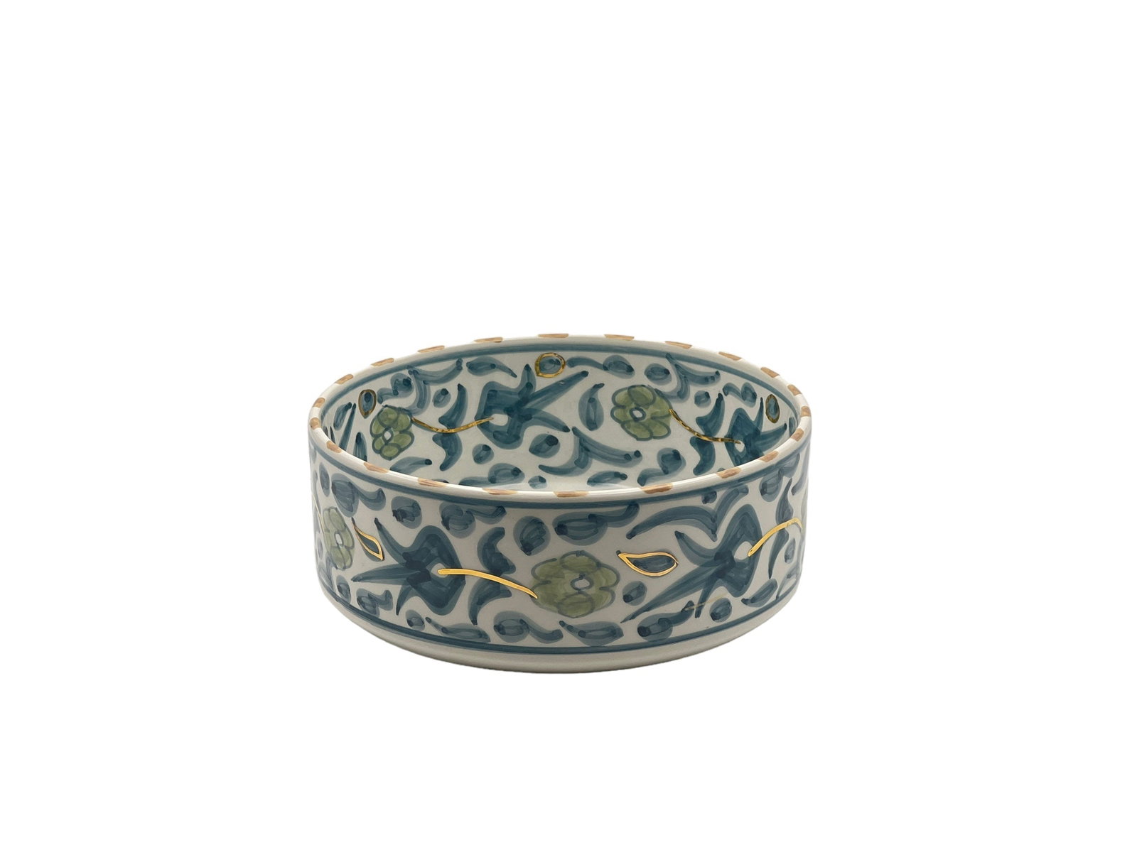 Vintage Handcrafted White Clay Bowl – Real Gold Foil - 9