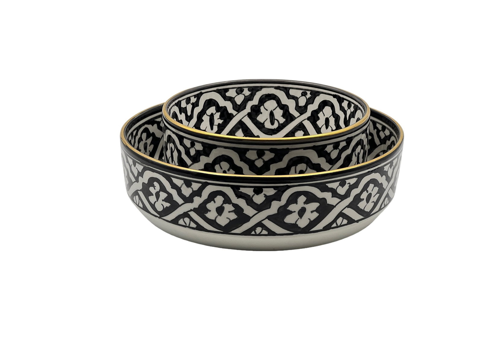 Vintage Handcrafted White Clay Bowl – Real Gold Foil - 3