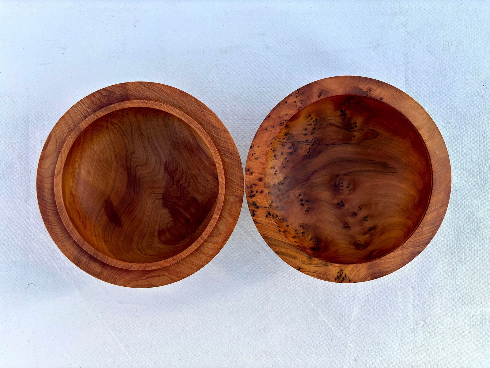 Lockable Thuya Burl Wood Jewelry Box – 7 × 7" - 9