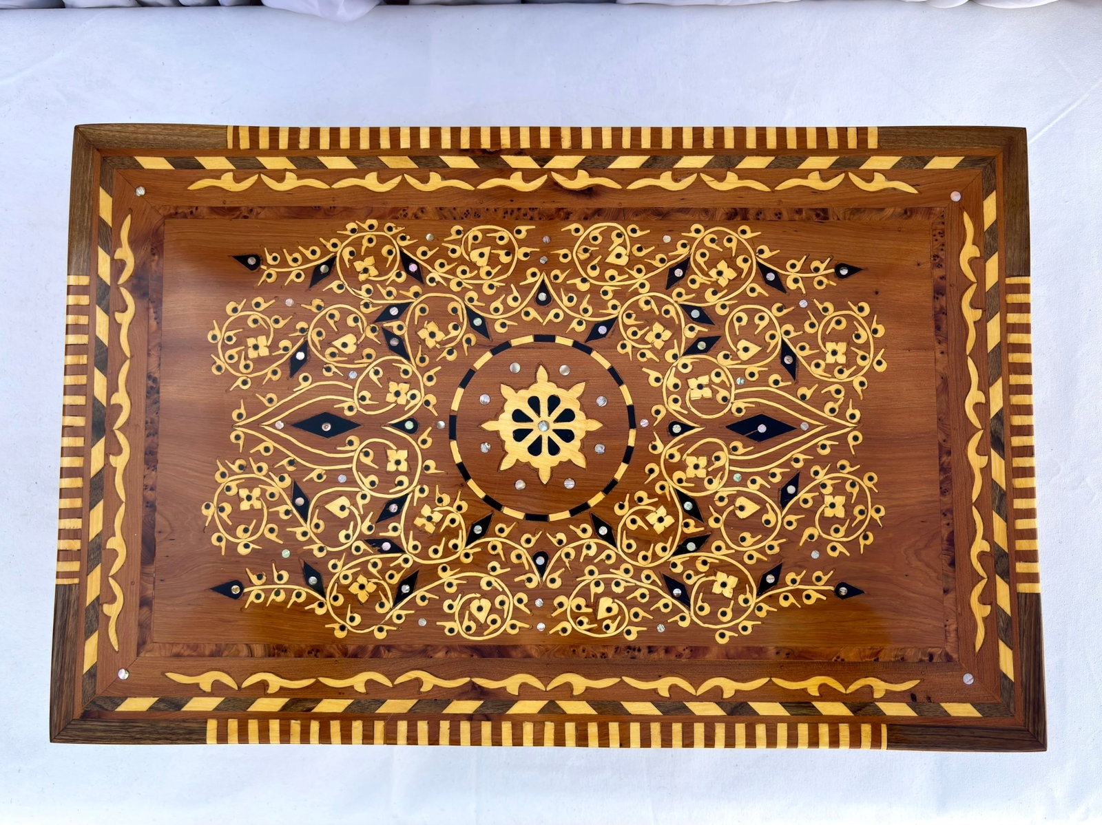 Extra Large Thuya Burl Wood Jewelry Box – 22 × 14" - 10