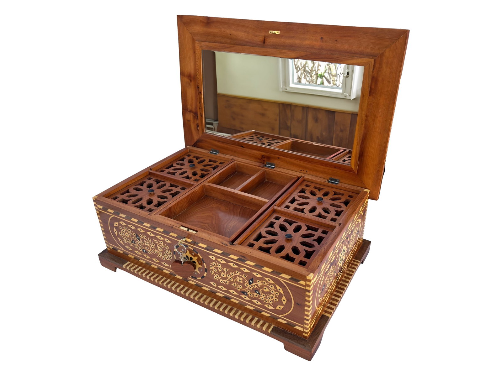 Extra Large Thuya Burl Wood Jewelry Box – 22 × 14" - 2