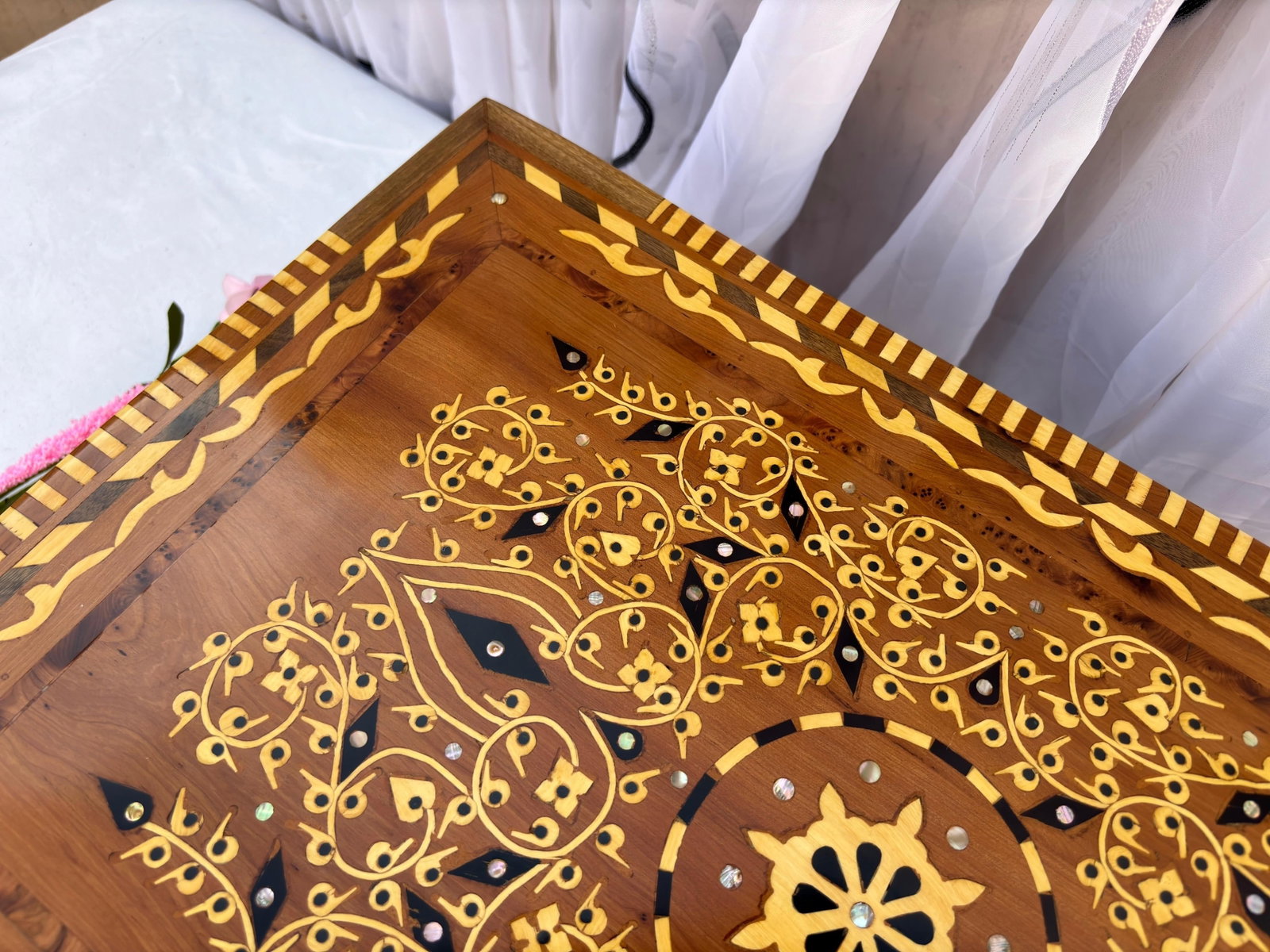Extra Large Thuya Burl Wood Jewelry Box – 22 × 14" - 7