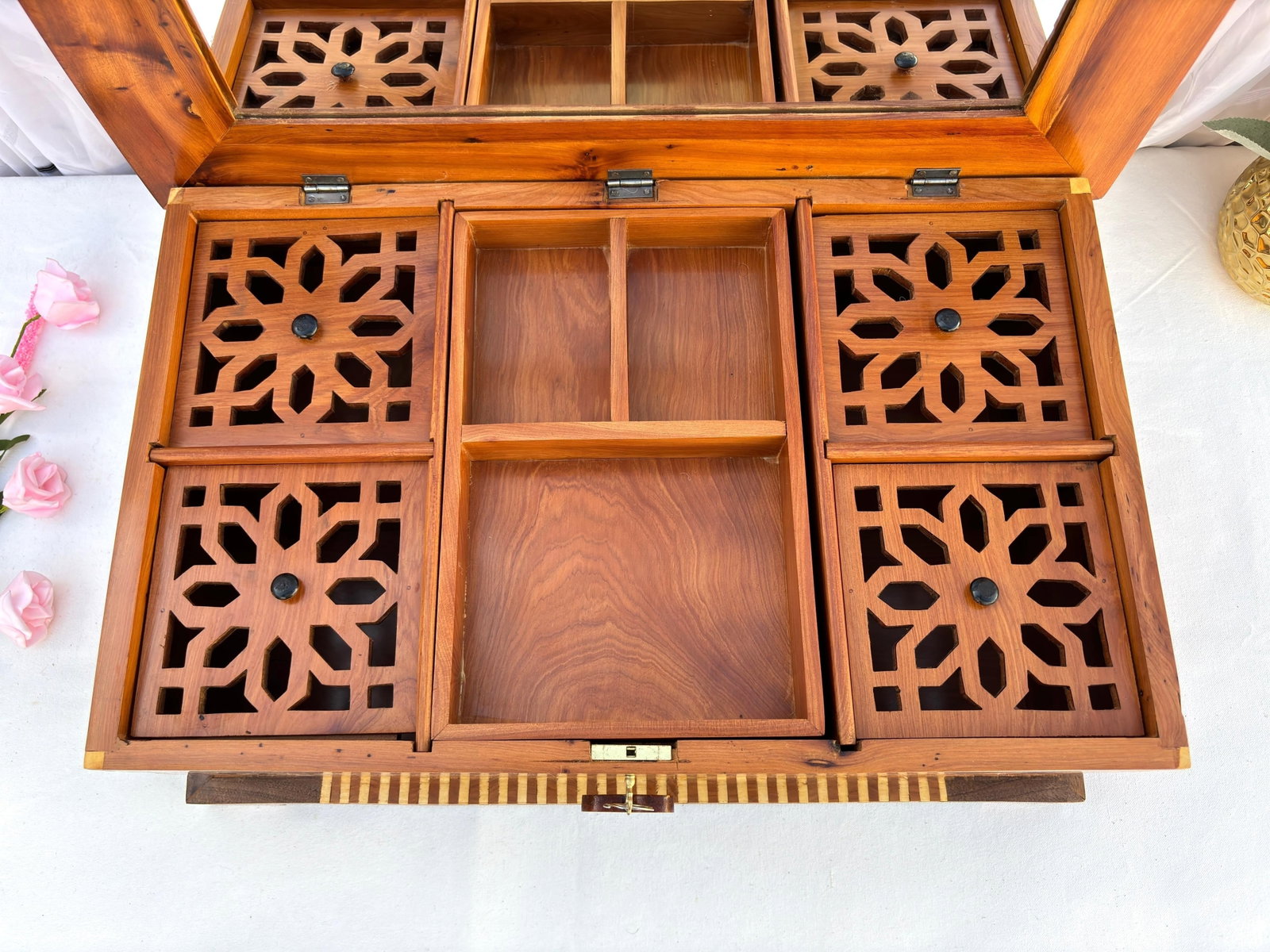 Extra Large Thuya Burl Wood Jewelry Box – 22 × 14" - 8