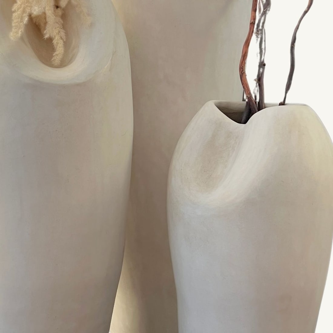 Handmade Sculptural Tadelakt Vase Set - 5