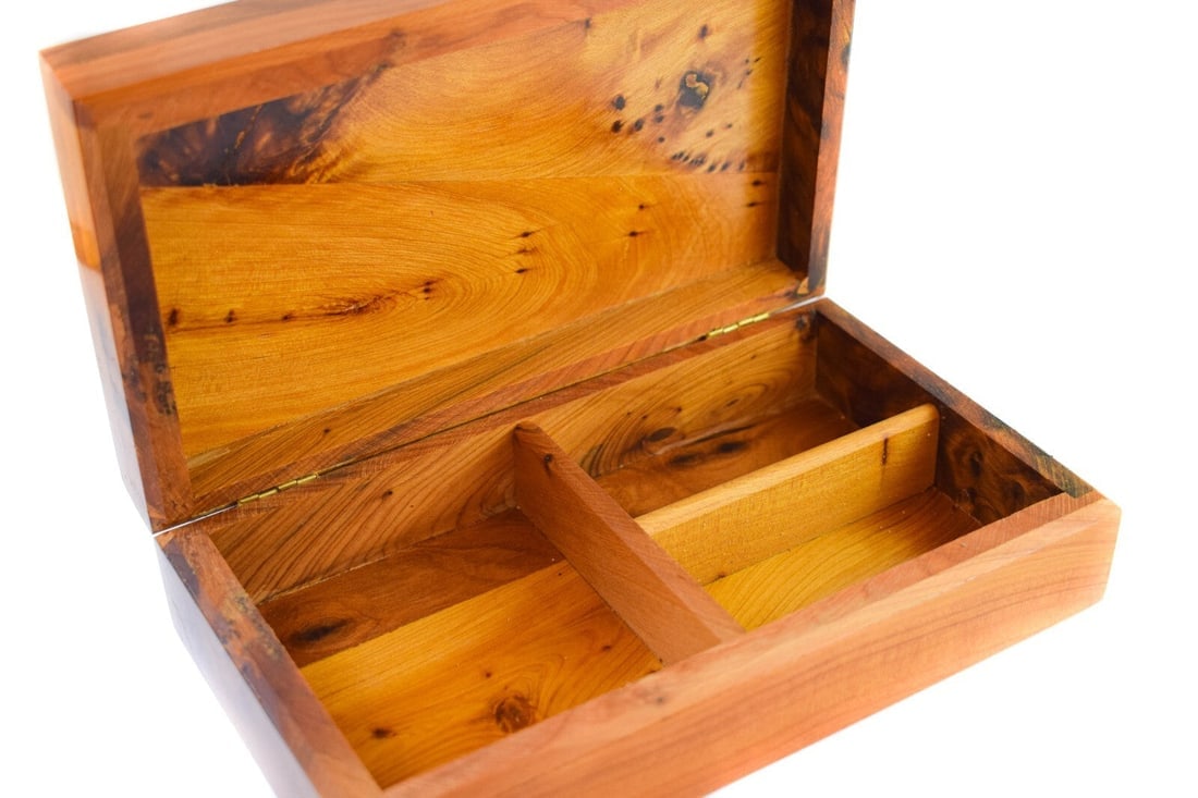 Thuya Burl Wood Jewelry Box – 8" × 4.7" × 2.5" - 4