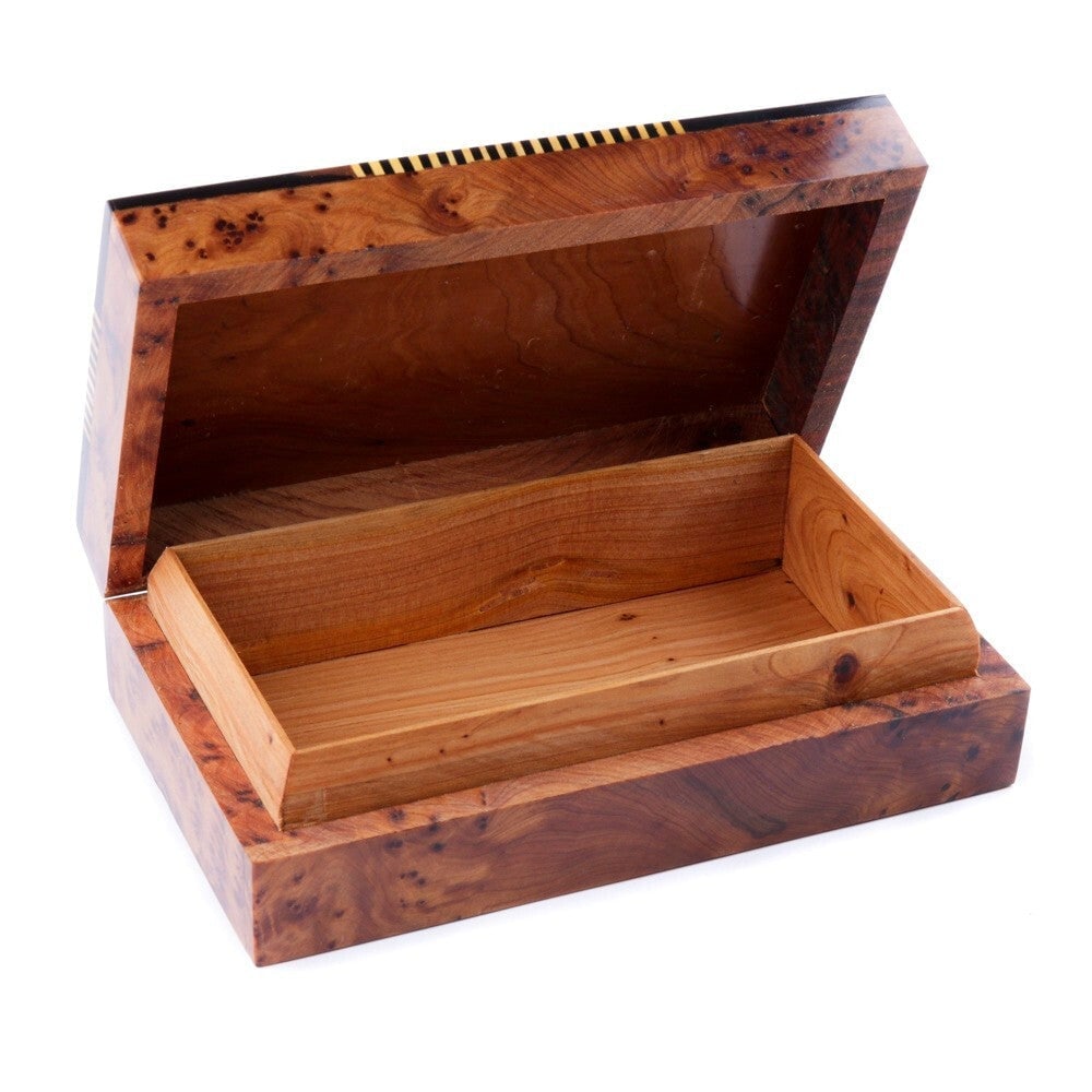 Handcrafted Thuya Burl Wood Jewelry Box - 3