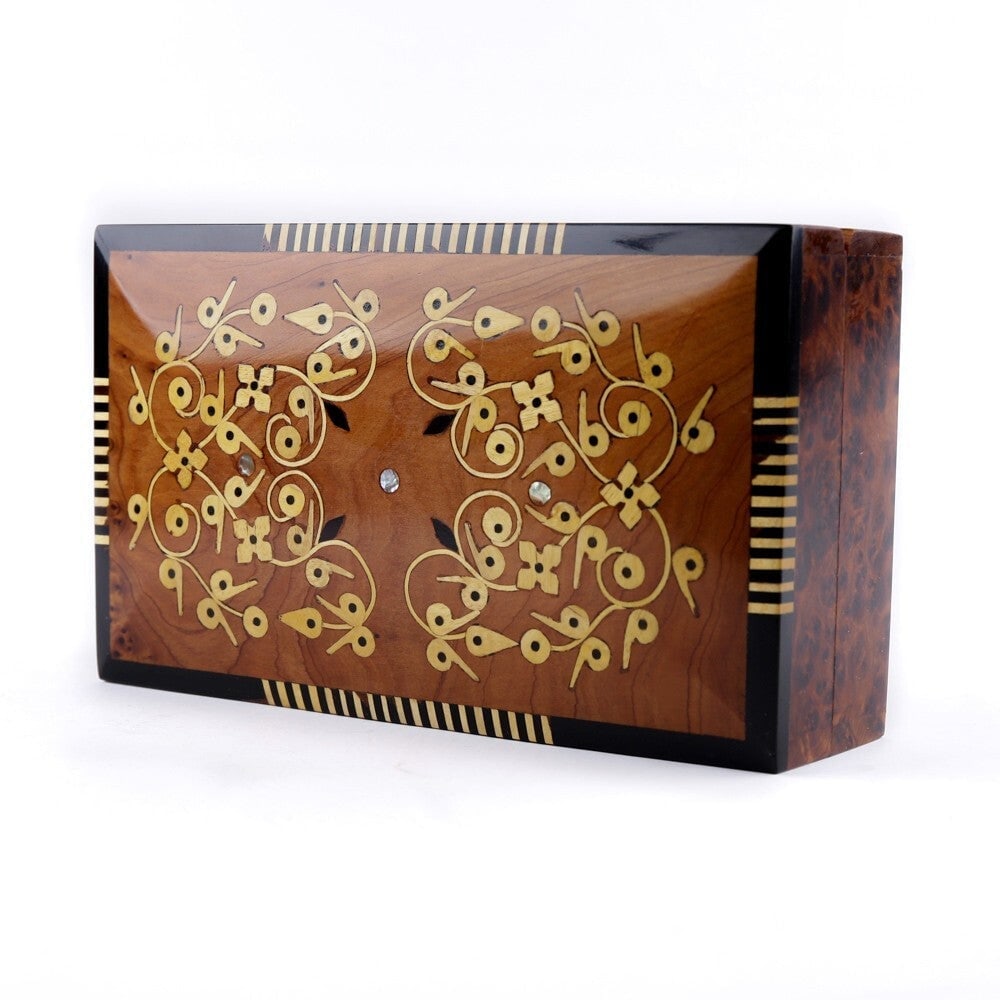 Handcrafted Thuya Burl Wood Jewelry Box - 4