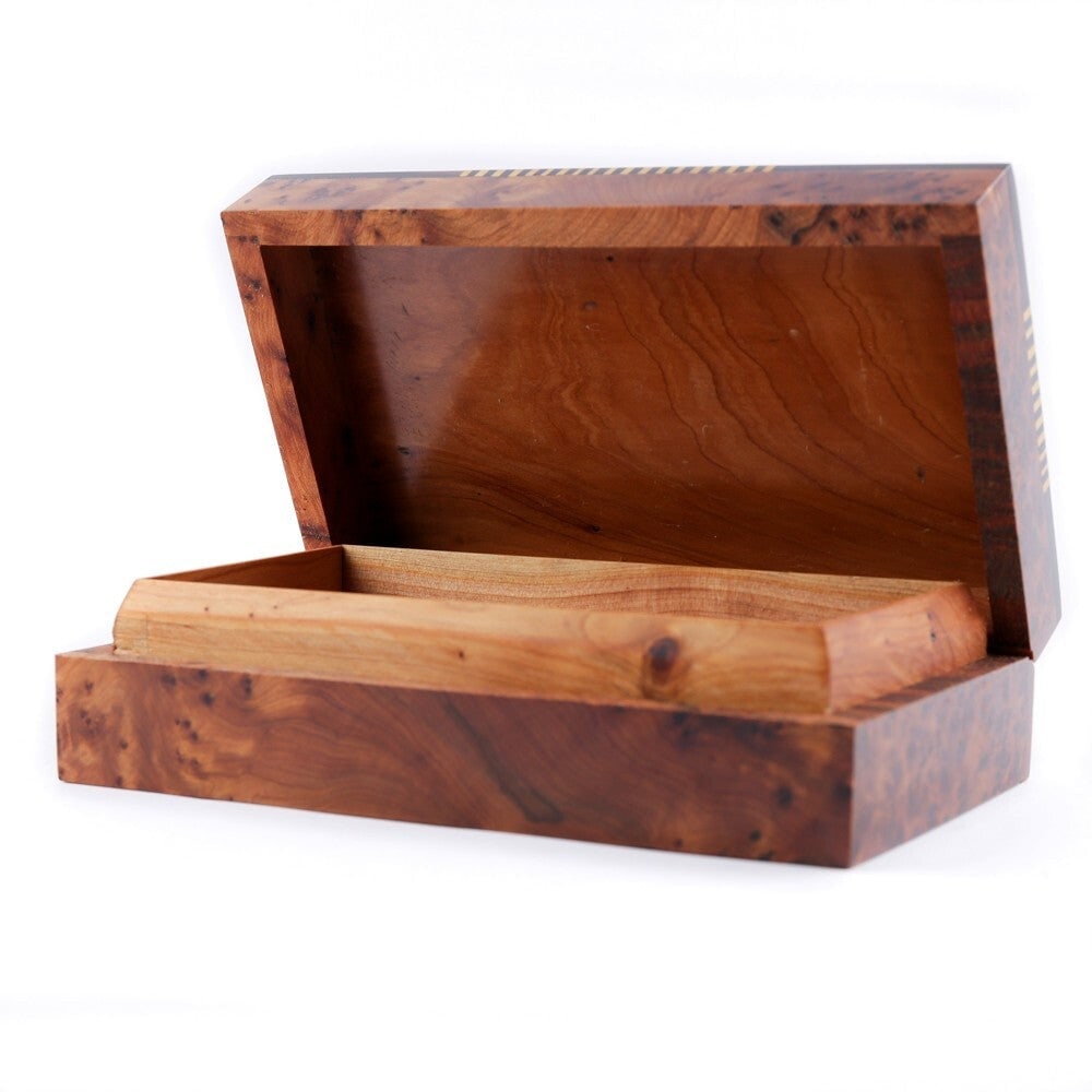 Handcrafted Thuya Burl Wood Jewelry Box - 9