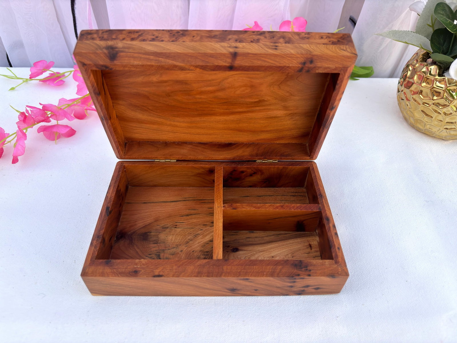Thuya Burl Wood Jewelry Box – 8 × 5" - 5