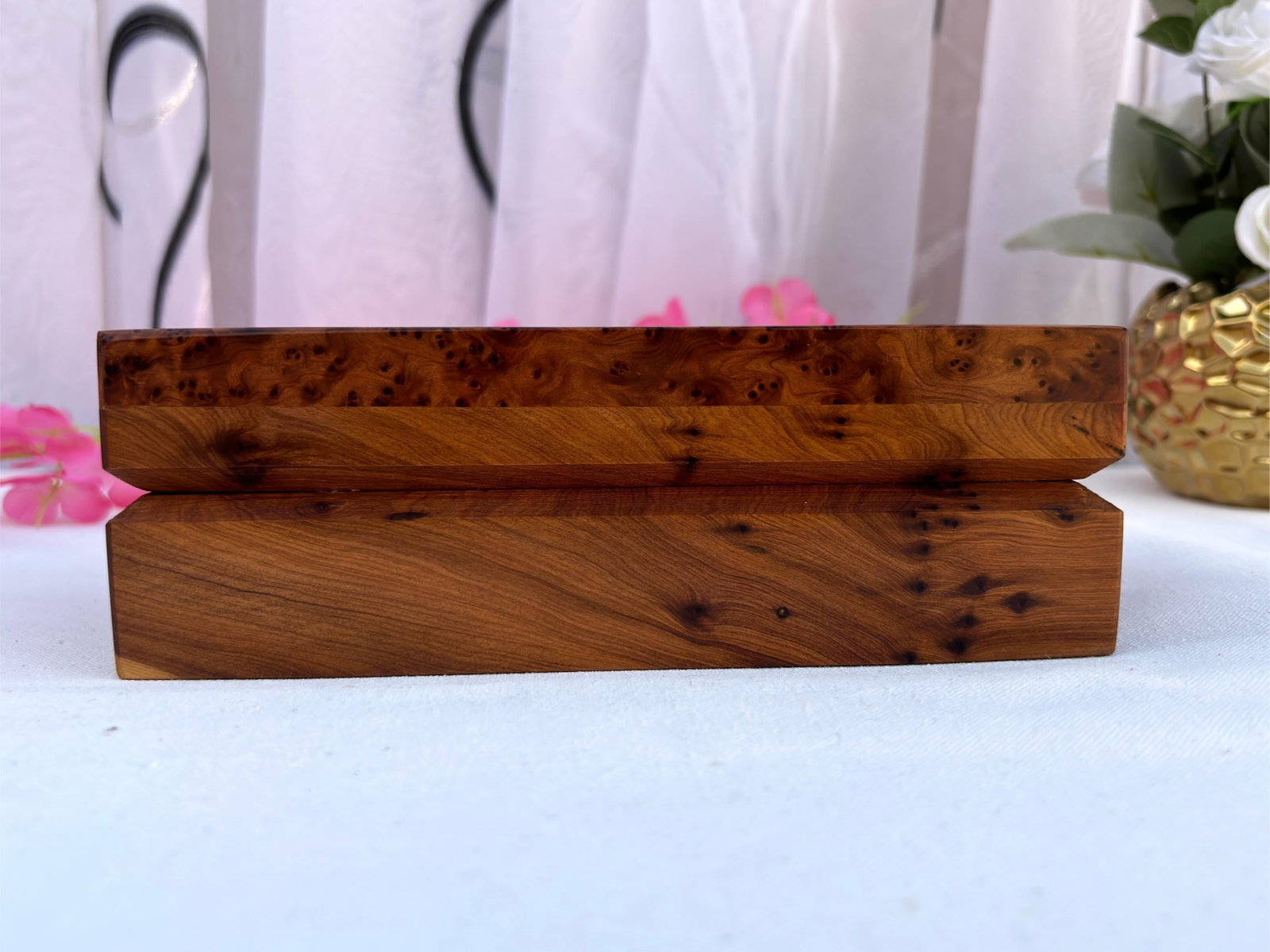 Thuya Burl Wood Jewelry Box – 8 × 5" - 9