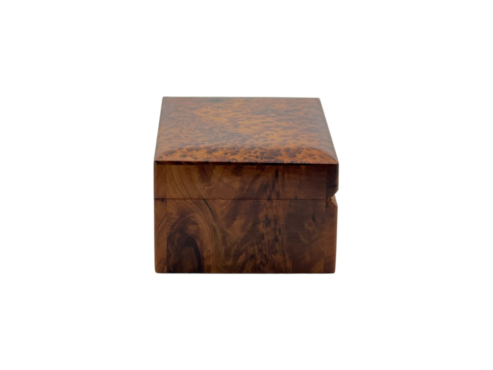 Lockable Thuya Burl Wood Jewelry Box - 2
