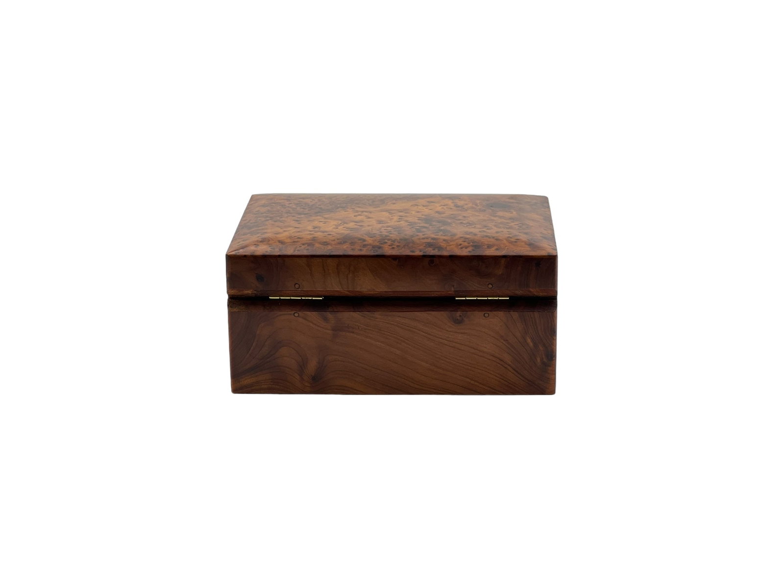 Lockable Thuya Burl Wood Jewelry Box - 4