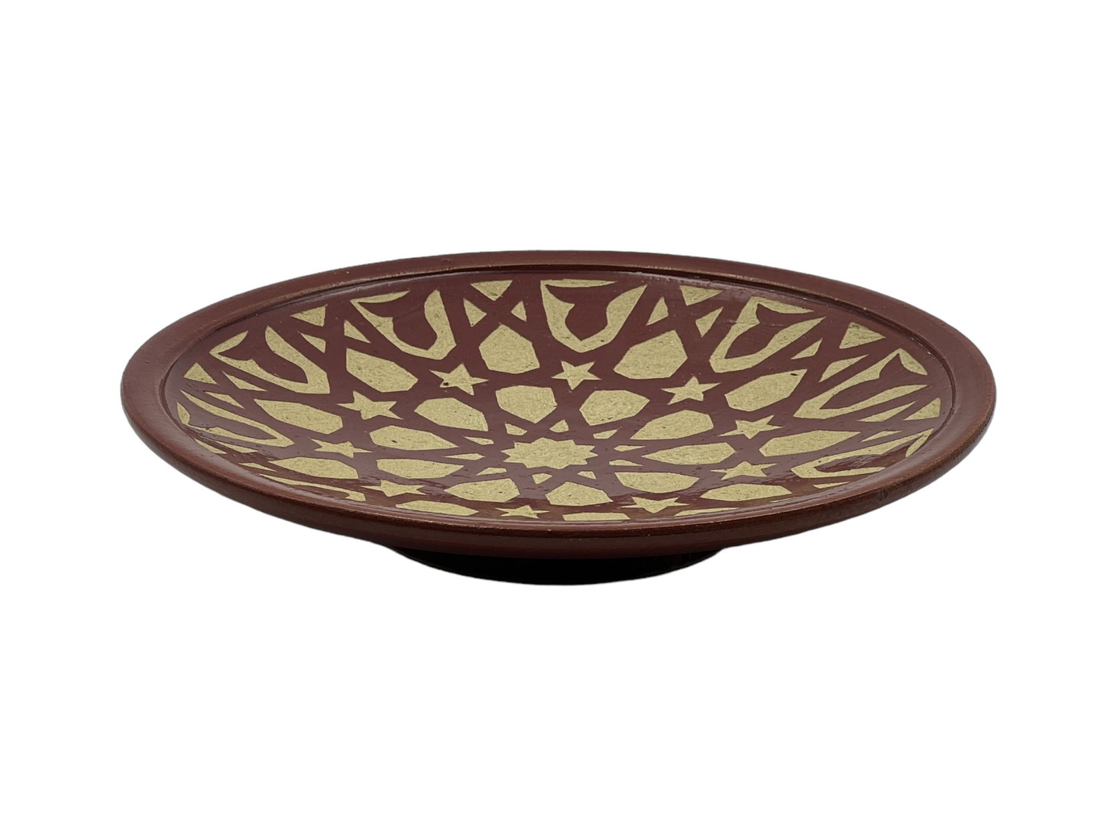 Handcrafted Burgundy Clay Pottery Plate – Natural Pigments - 2